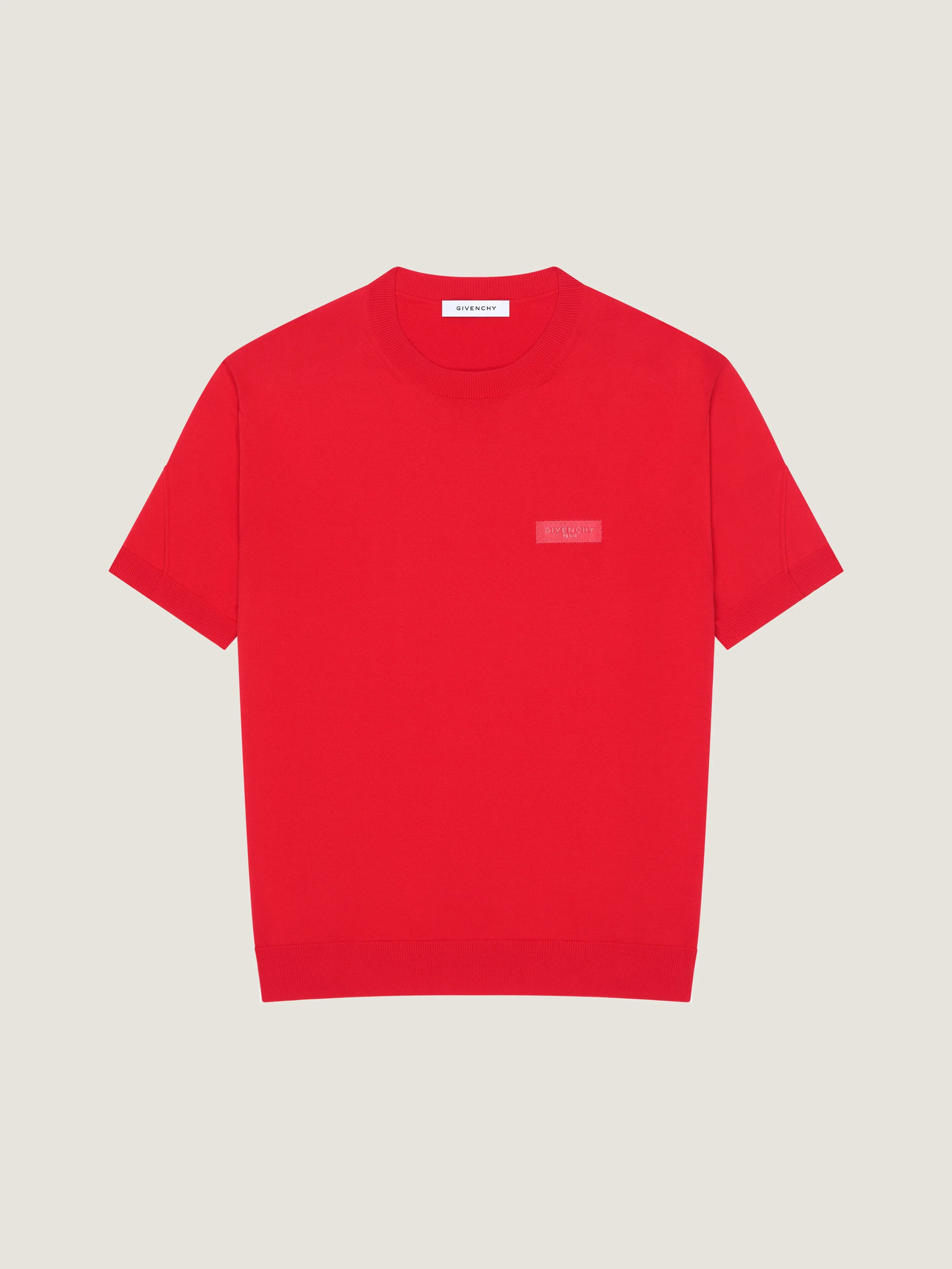 COUTURE SEAM T-SHIRT IN KNIT WITH GROS GRAIN DETAIL - 1