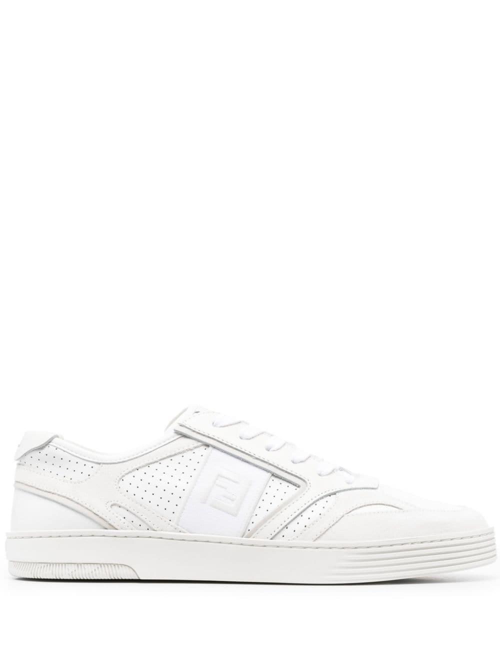 FF-embroidered lace-up sneakers - 1