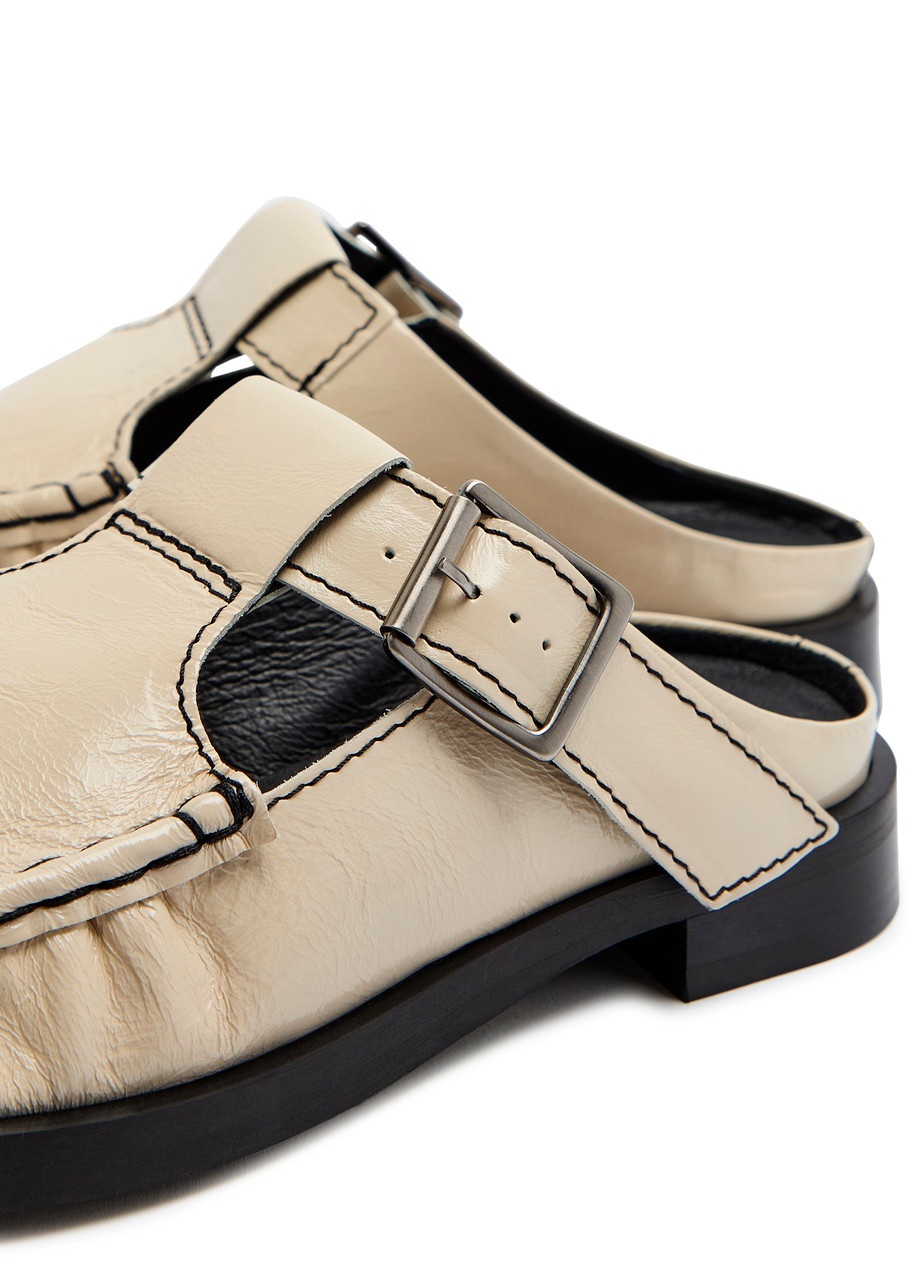 Miista Gianna Glossed Leather Mules - 4