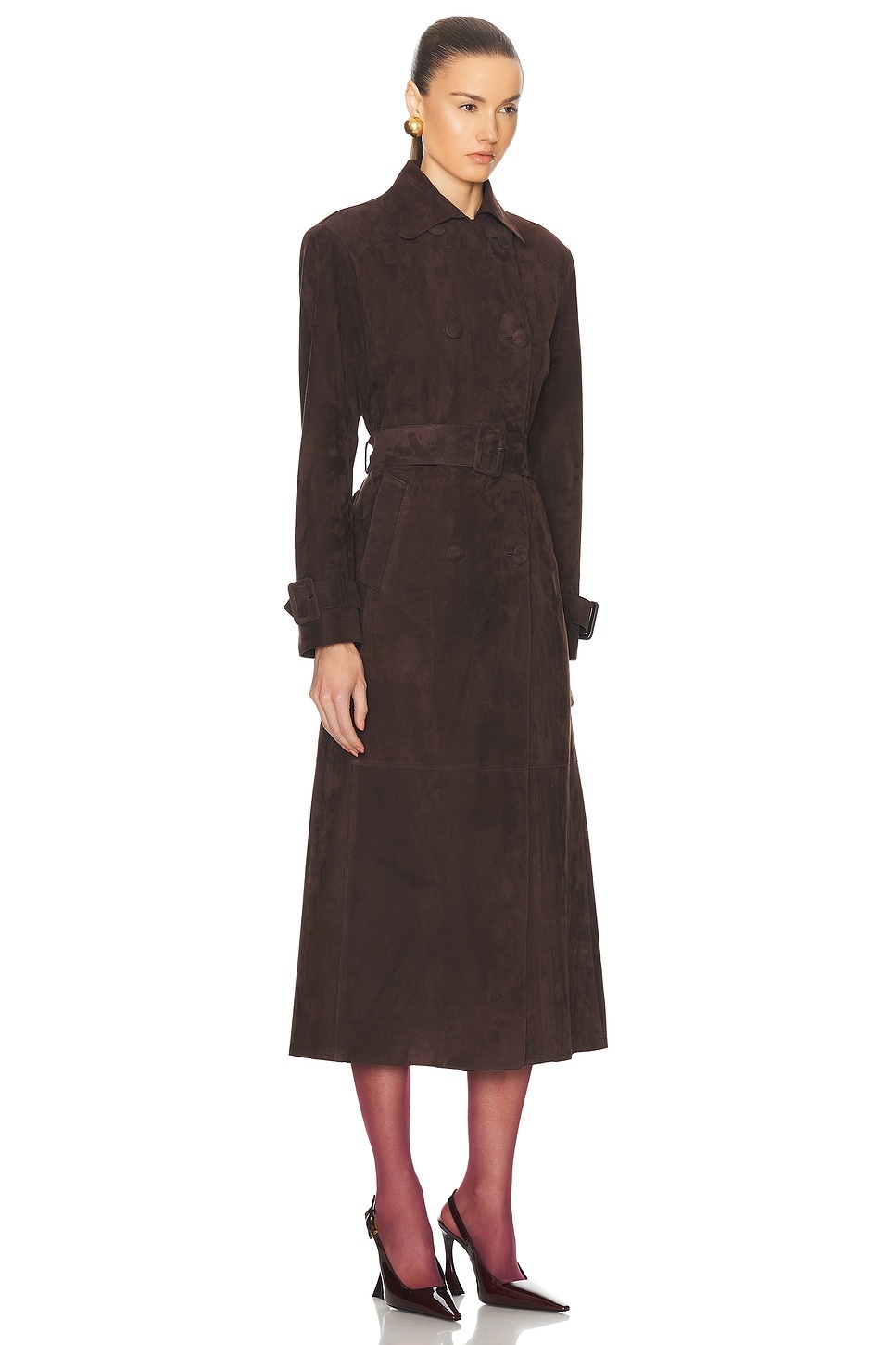 Tate Suede Trench Coat - 2