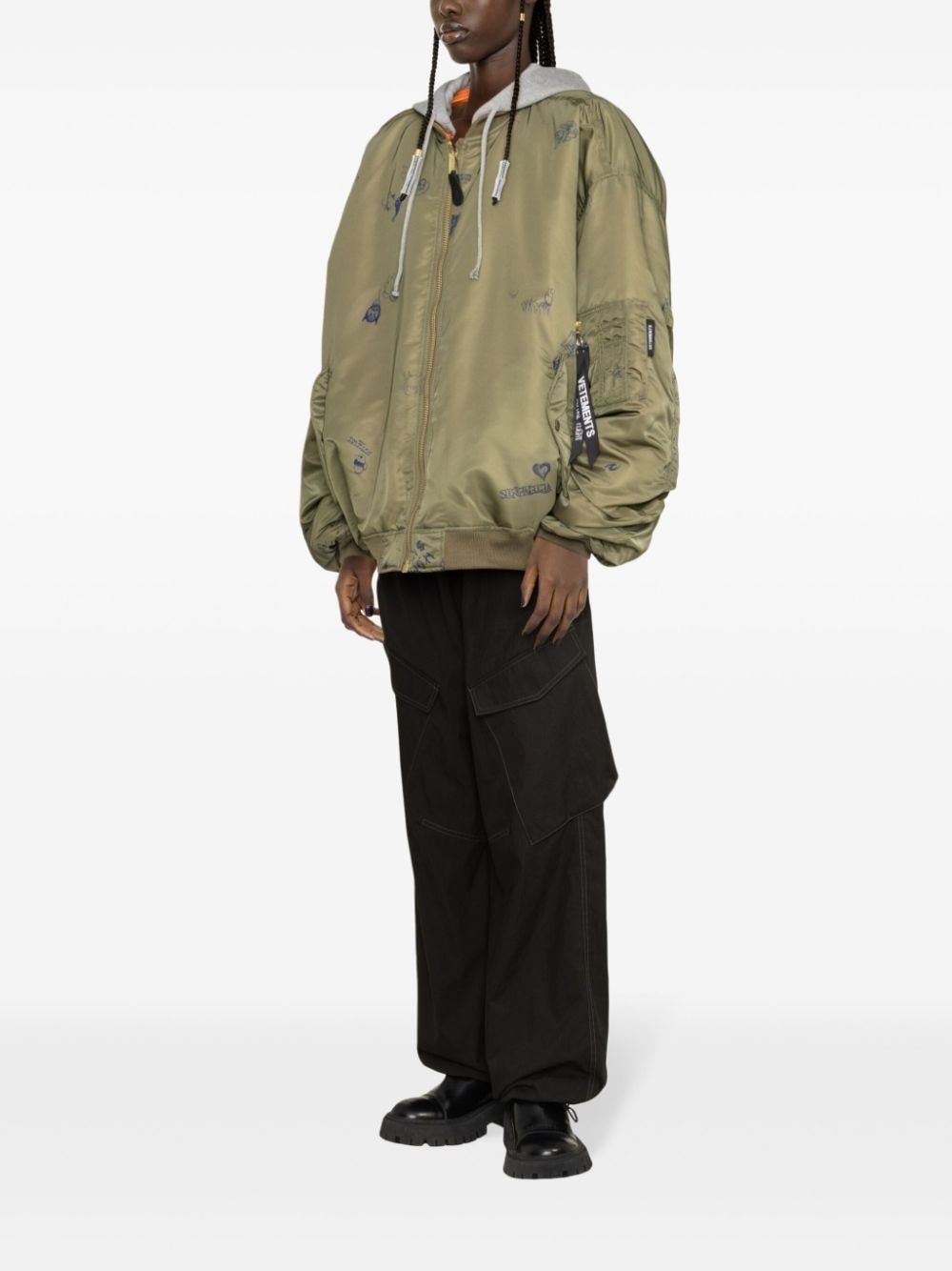 doodle-print bomber jacket - 2