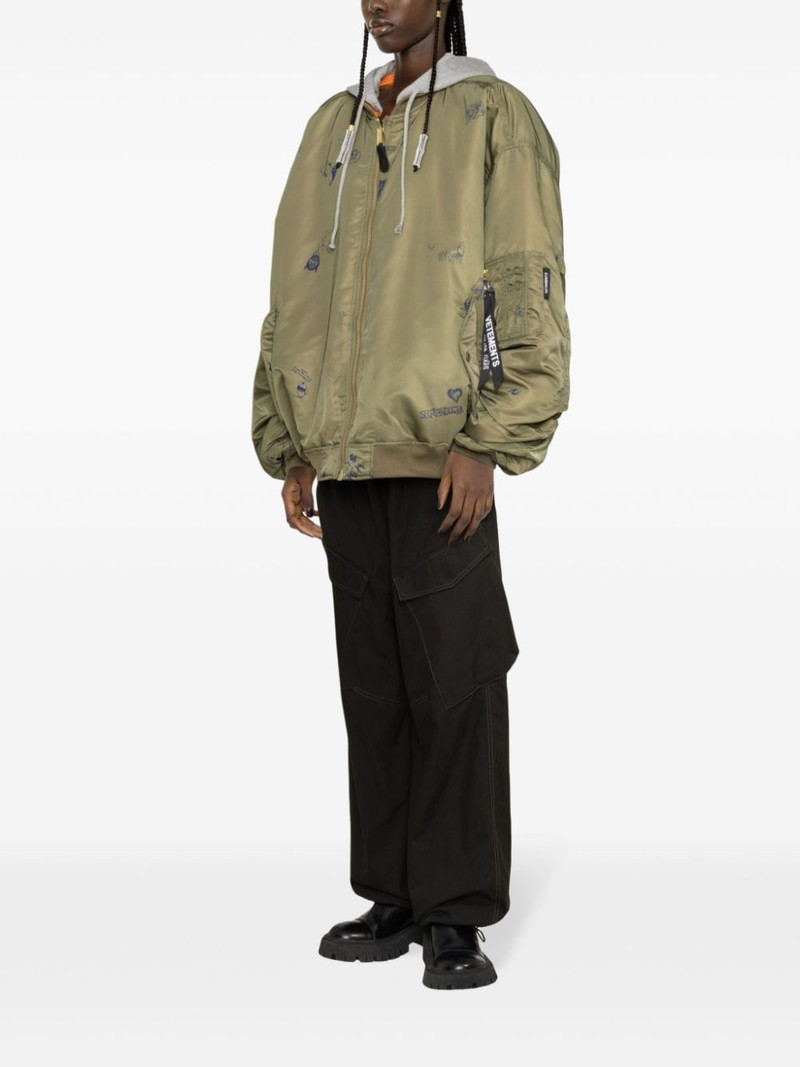 VETEMENTS doodle-print bomber jacket outlook