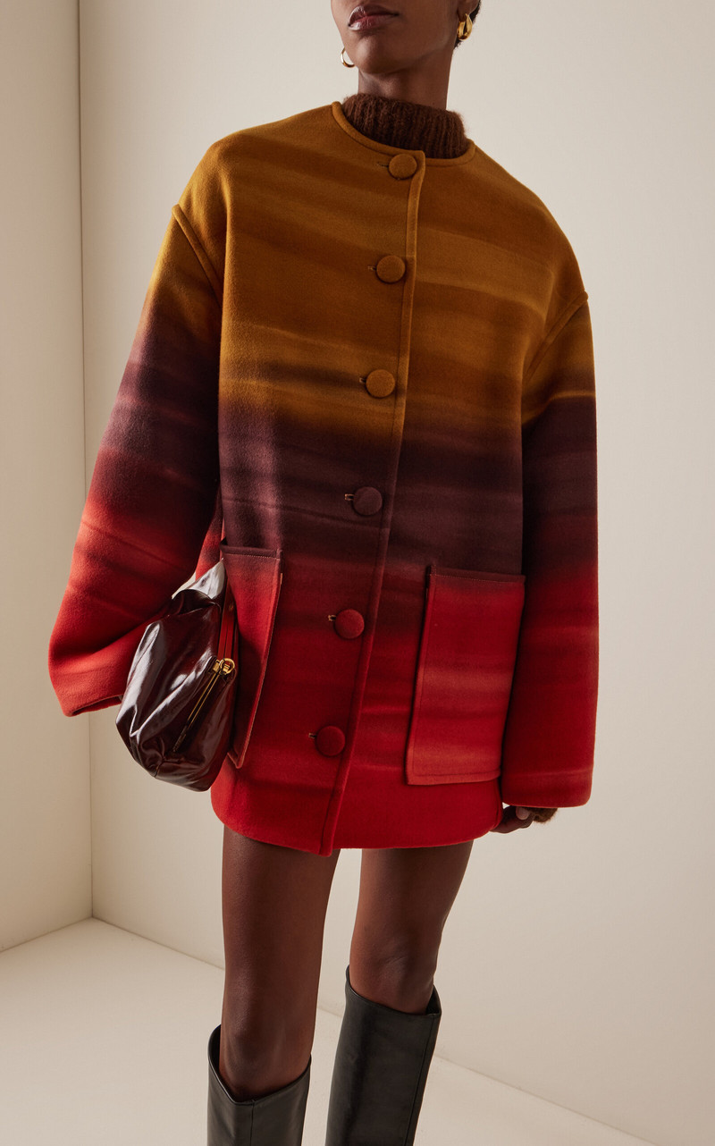 ULLA JOHNSON Ambrose Wool Melton Coat multi outlook