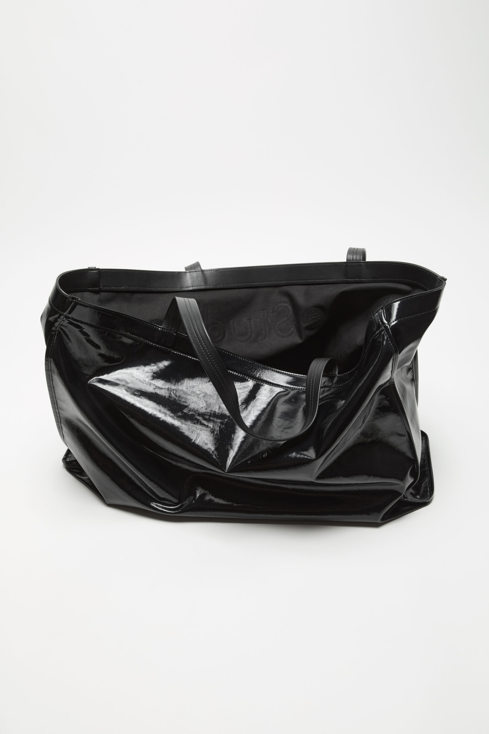 Logo shoulder tote bag - Black - 4