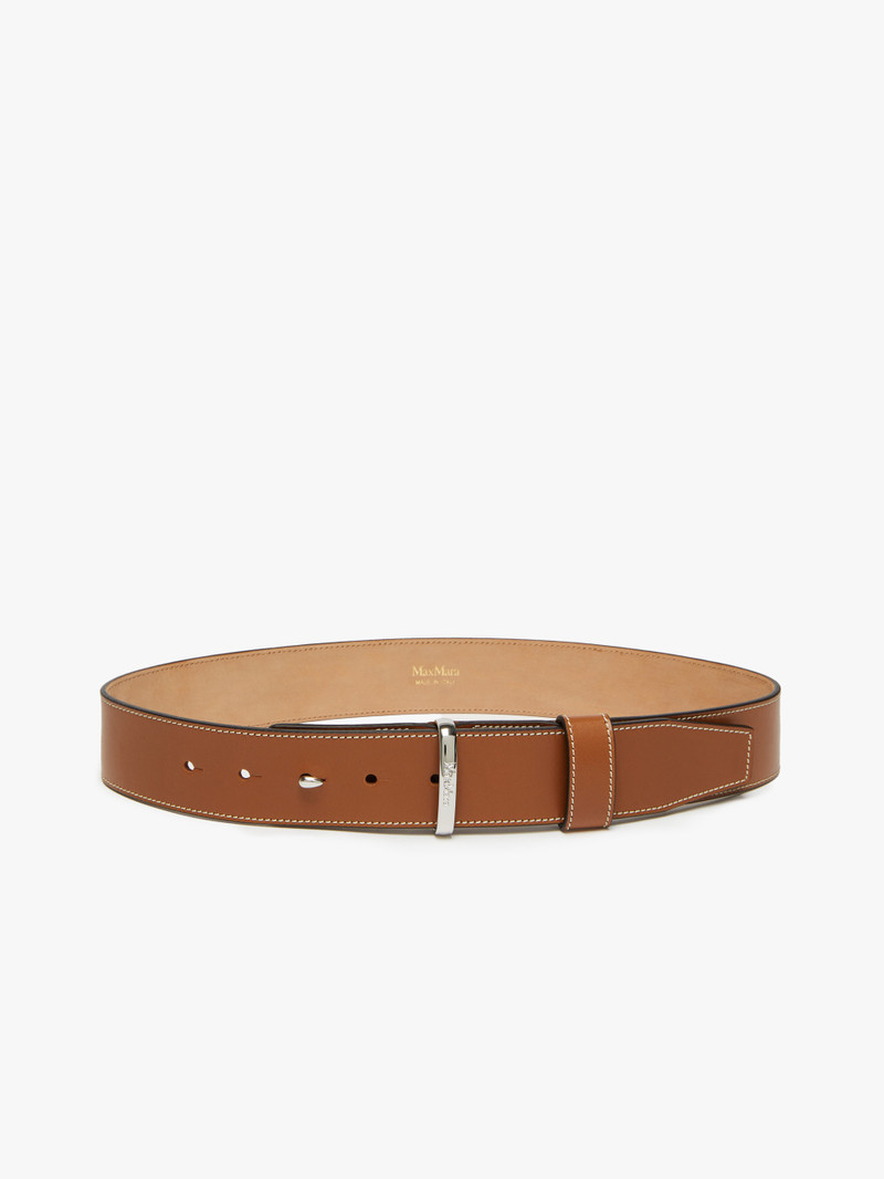 BELTLOOP40 Leather twin-fastening belt 1
