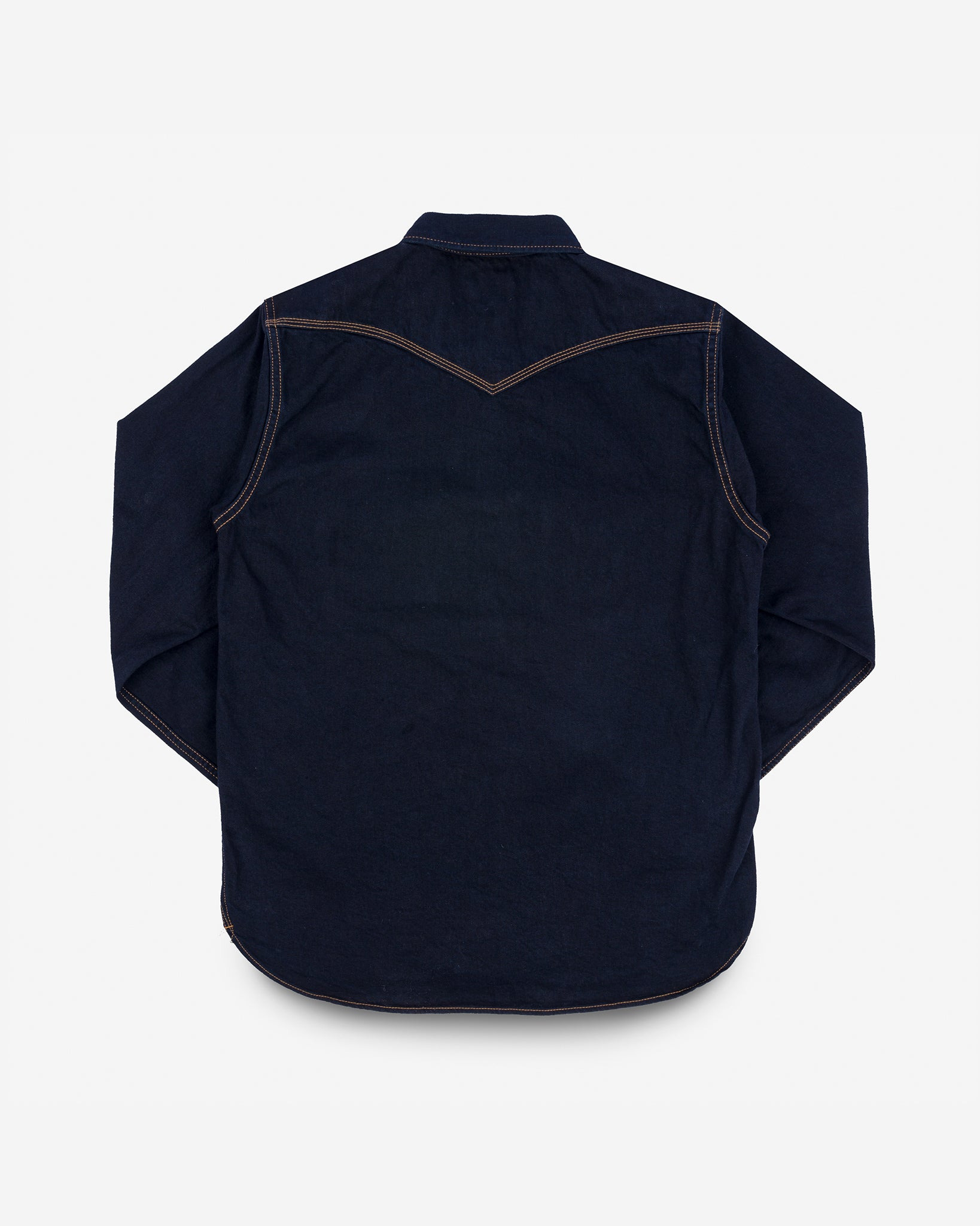 IHSH-33-OD 12oz Selvedge Denim Western Shirt - Indigo Overdyed Black - 10
