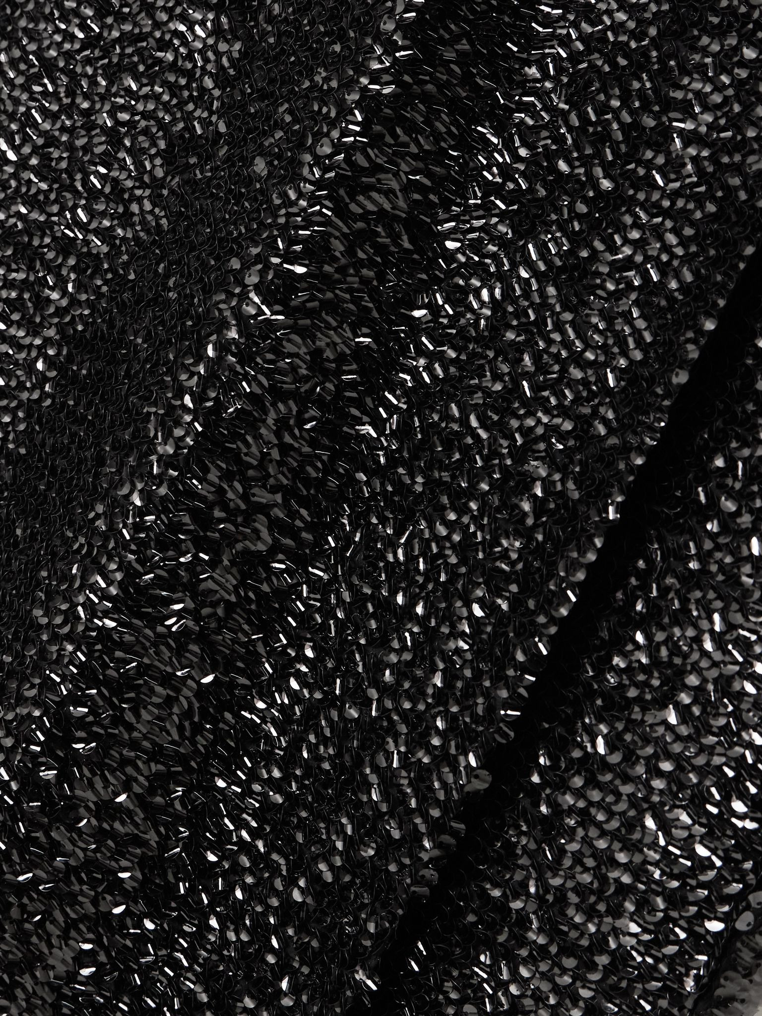 Kanji sequined crepe midi skirt Black - 4