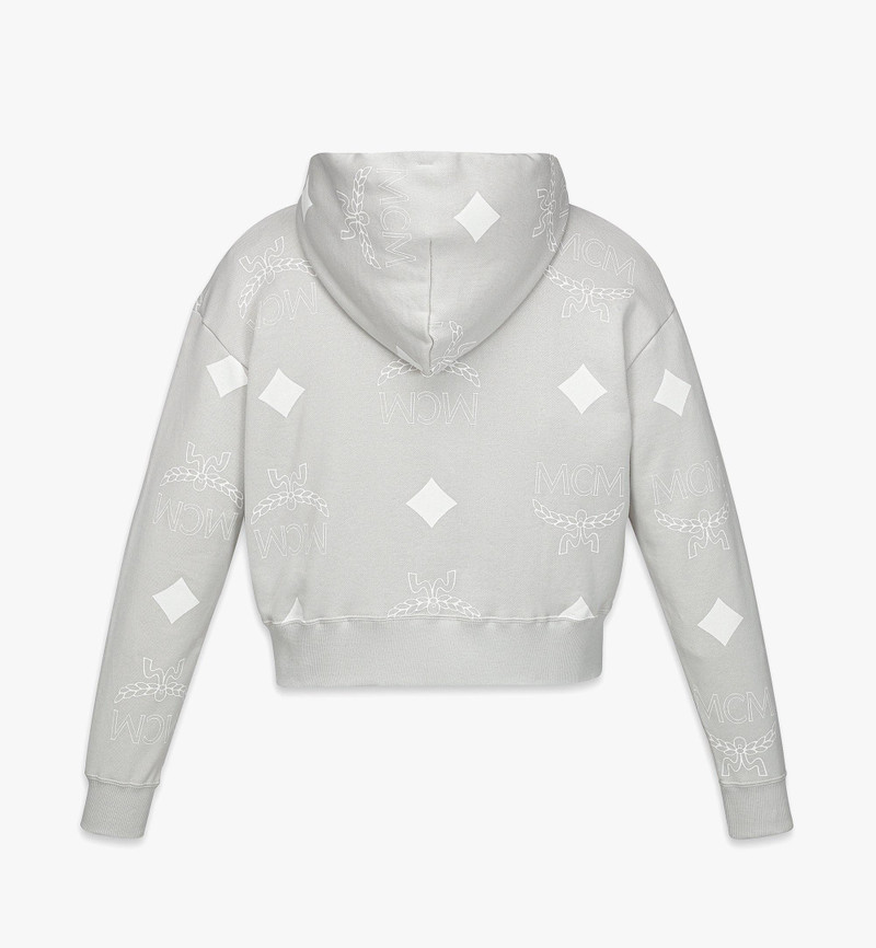 MCM PHENOMENON+MCM Monogram Print Cropped Zip Hoodie outlook