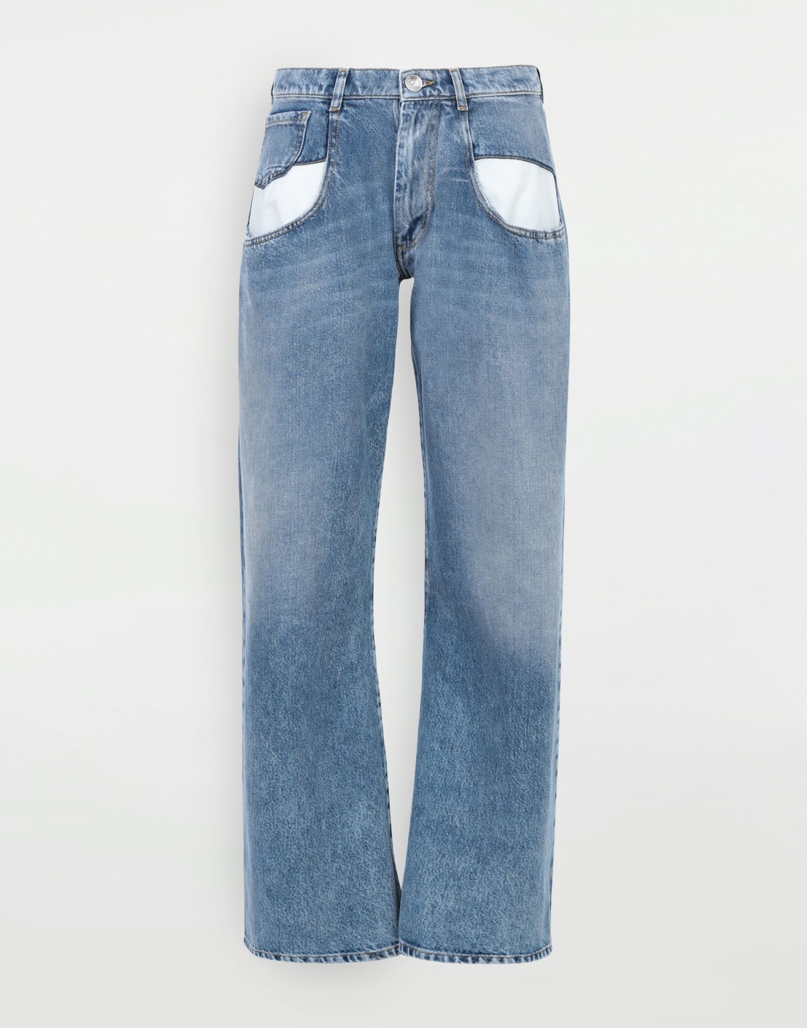 Straight jeans with contrasted pockets - 1