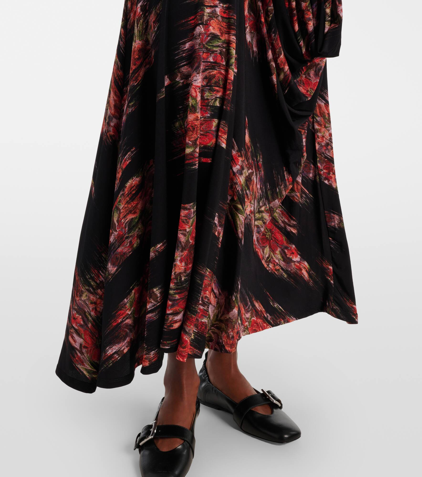 Floral ruched jersey maxi dress - 6