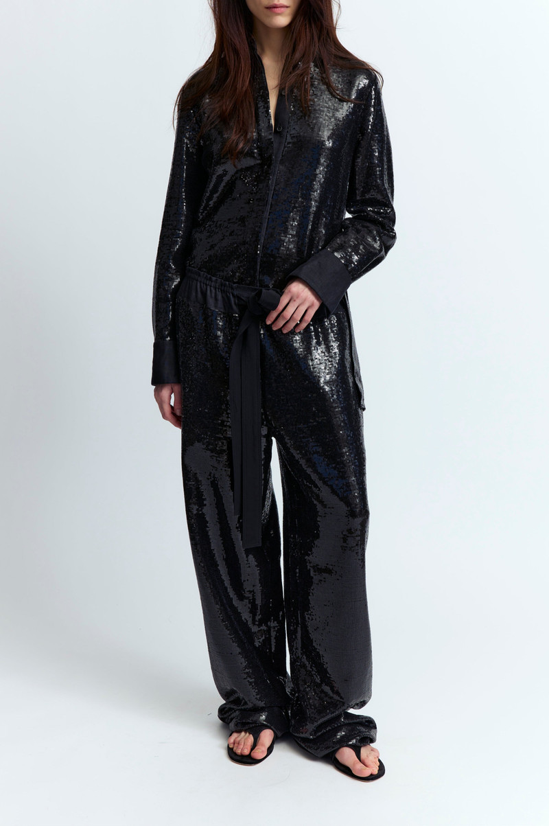 16ARLINGTON MARLEY SHIRT IN LINEN SEQUIN outlook