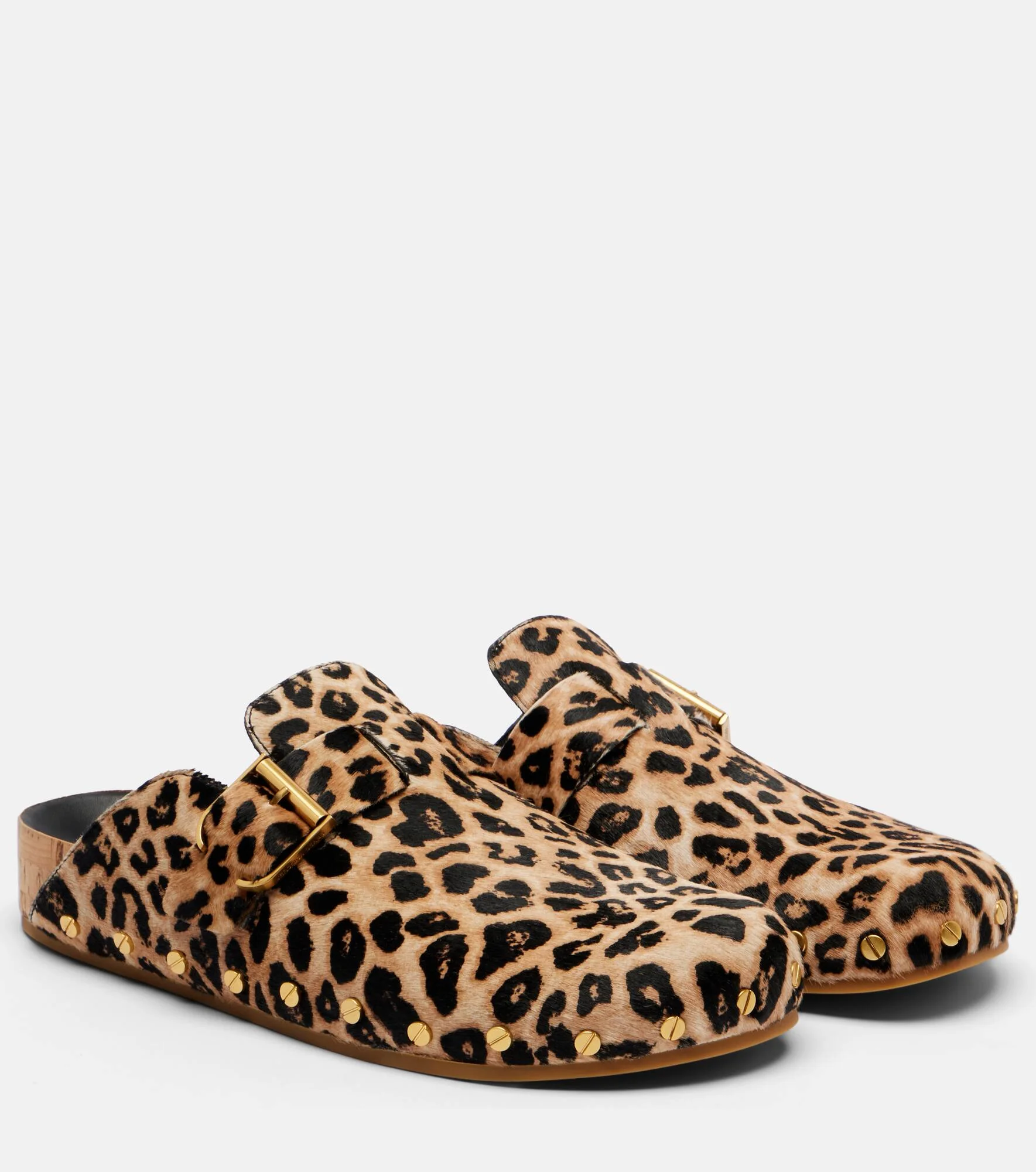 Fern leopard-print calf hair mules - 1