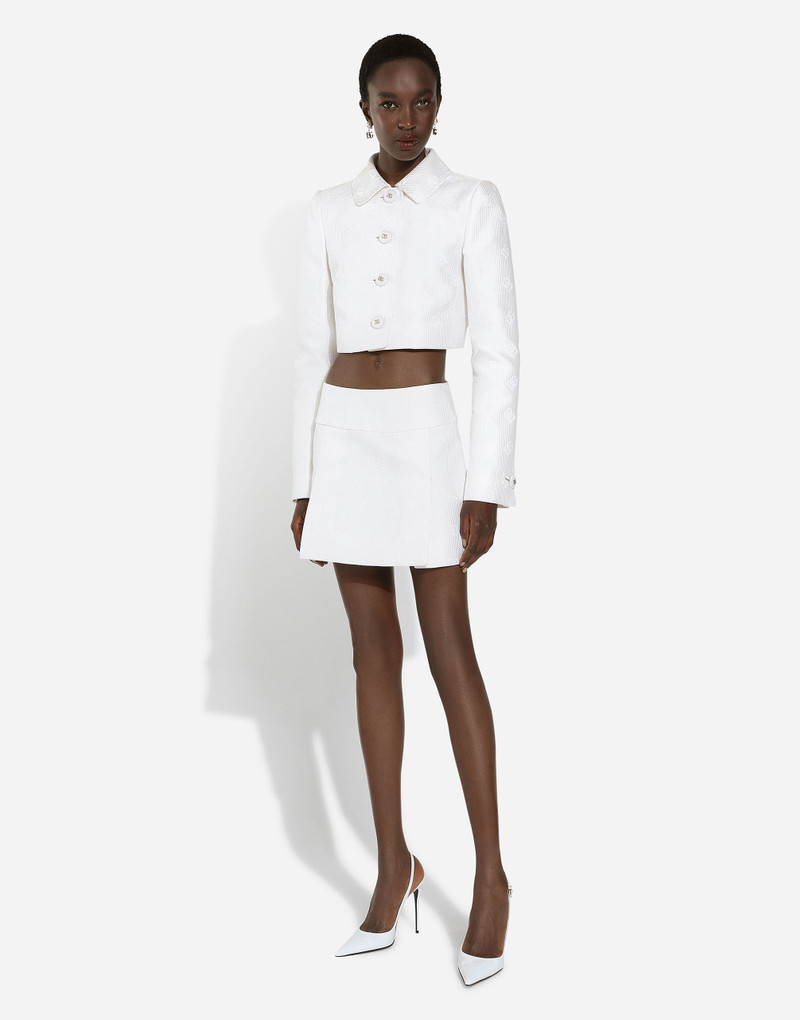 Dolce & Gabbana Quilted jacquard miniskirt with DG logo outlook