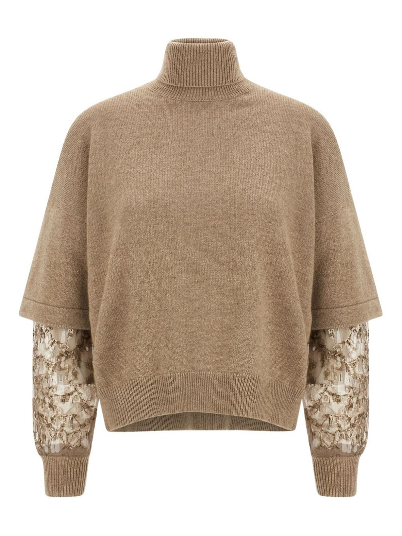 sequin-embellished high-neck sweater 1