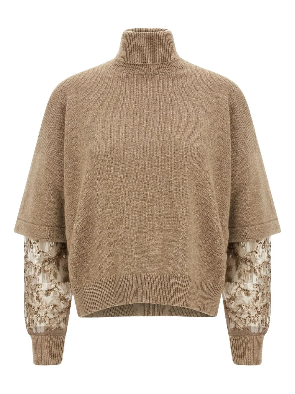 sequin-embellished high-neck sweater - 1