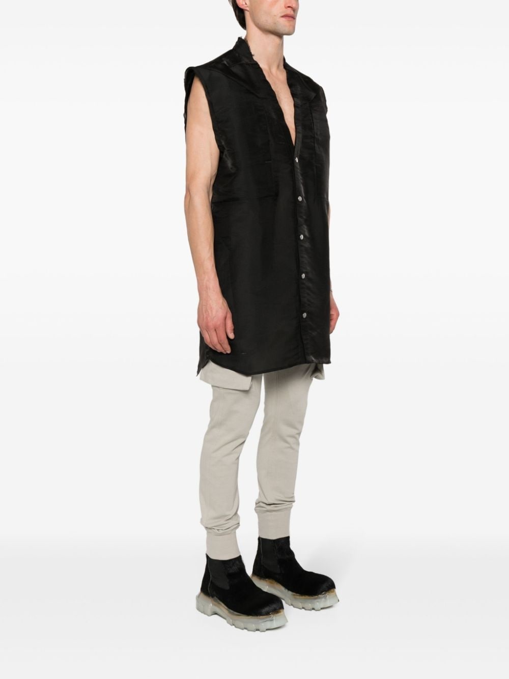 raw cut-detailing vest - 3