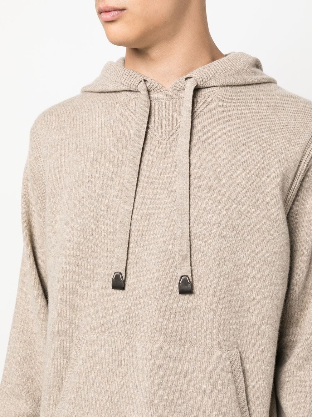 long-sleeve cashmere hoodie - 5