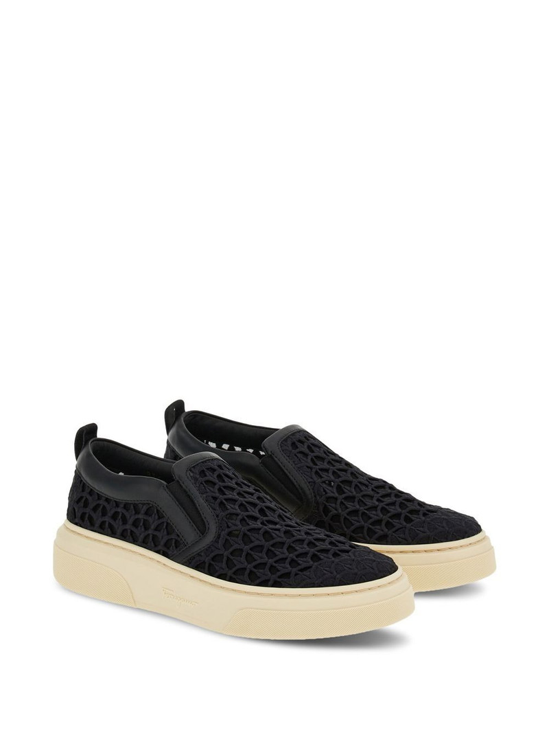 FERRAGAMO embroidered slip-on sneakers outlook