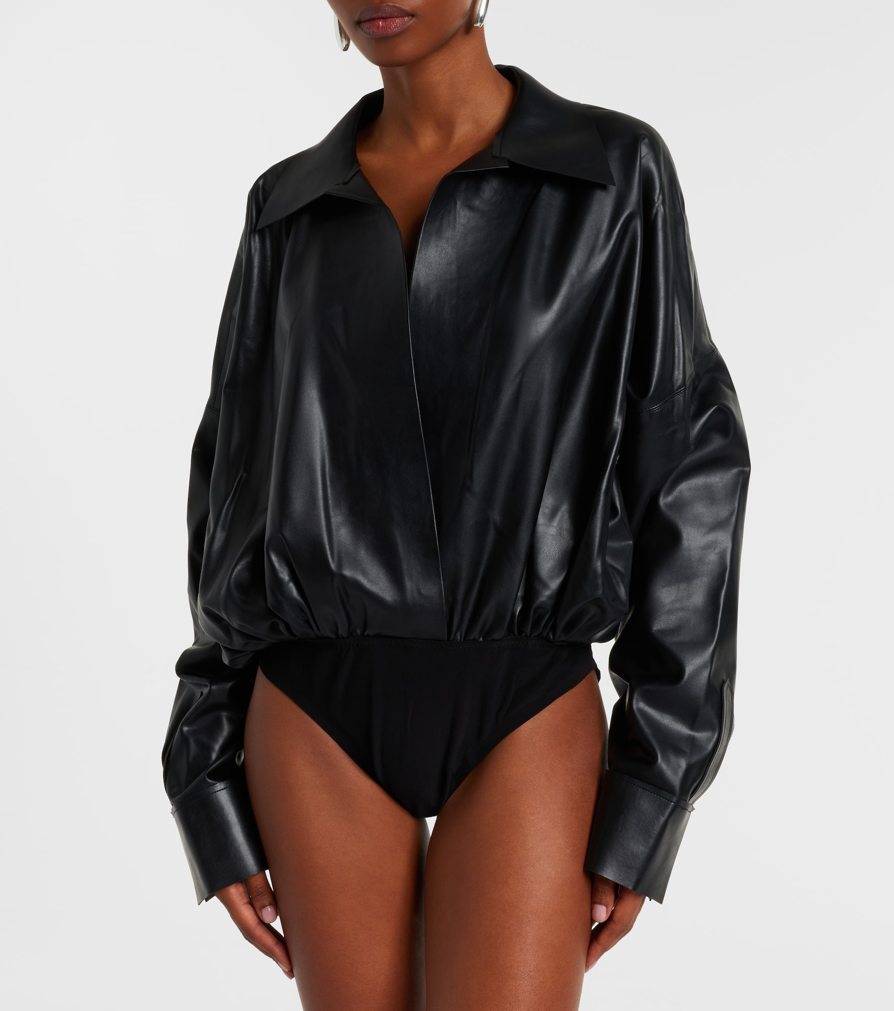 Faux leather bodysuit - 3