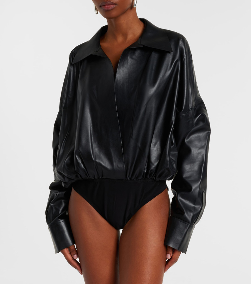 Faux leather bodysuit 3