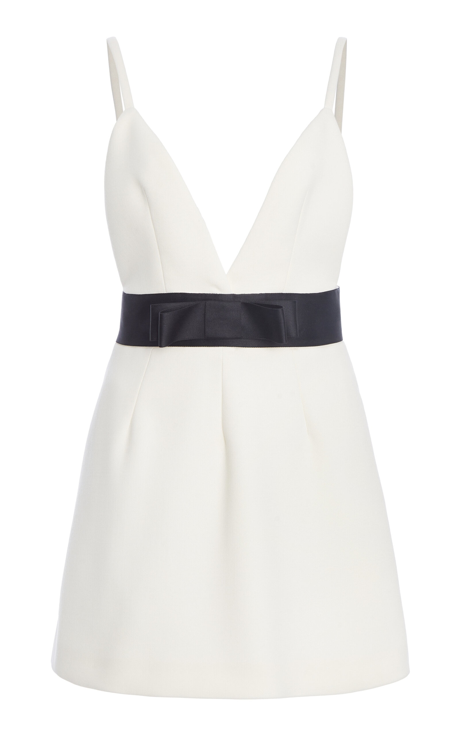 Bow-Detailed Wool Mini Dress ivory - 1