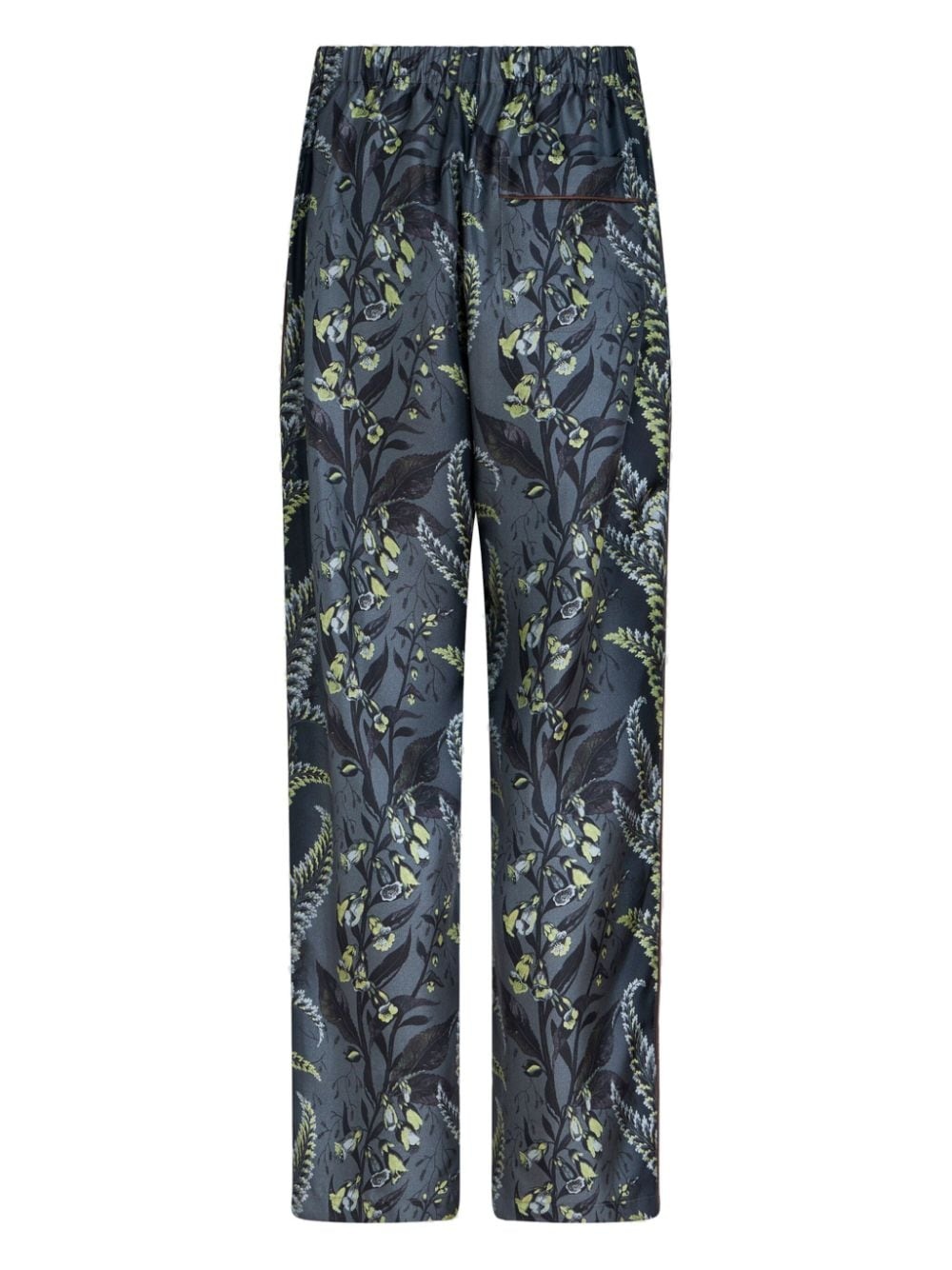 Foliage-print silk trousers - 6