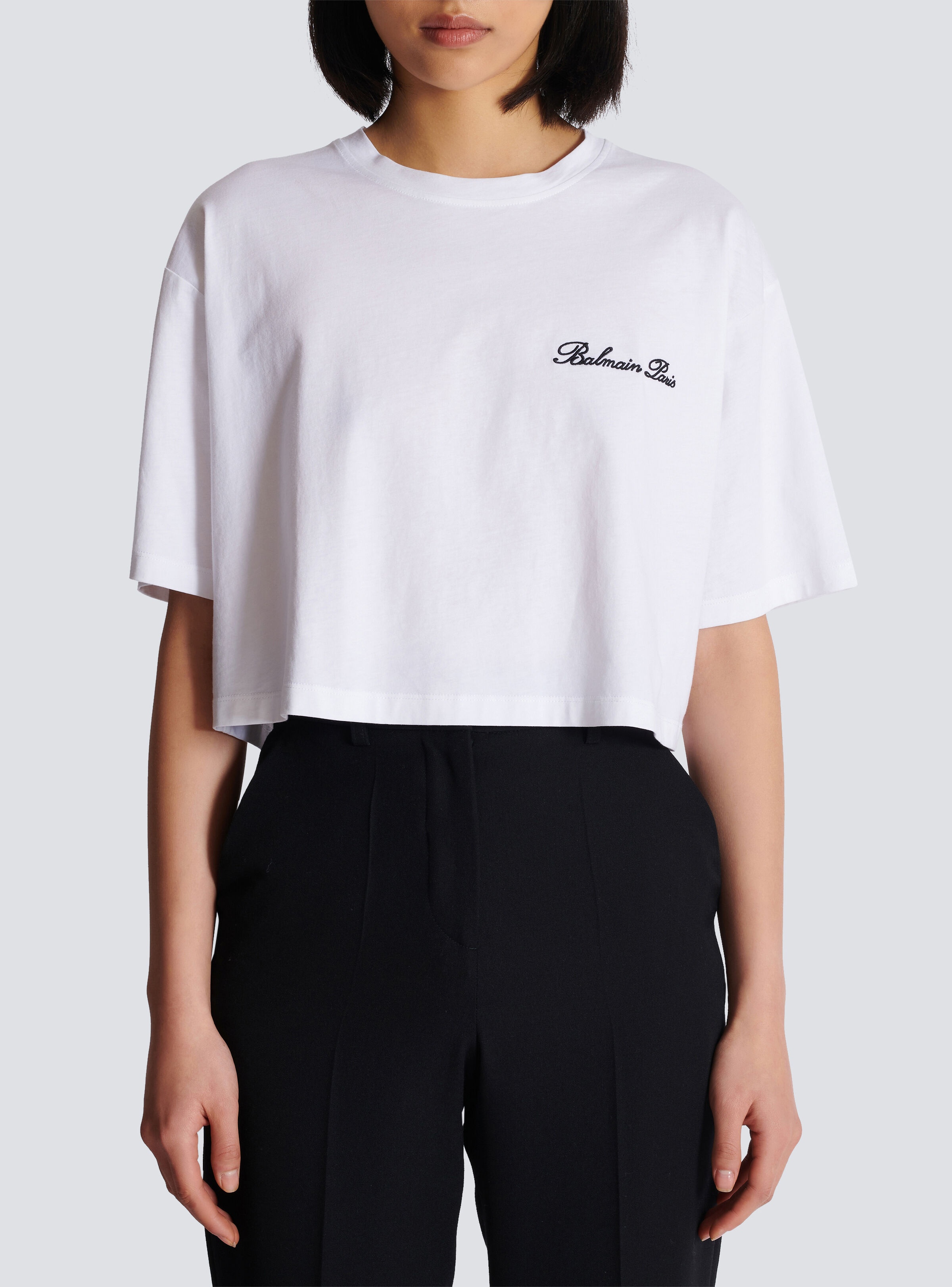 T-shirt with Balmain Signature embroidery - 5