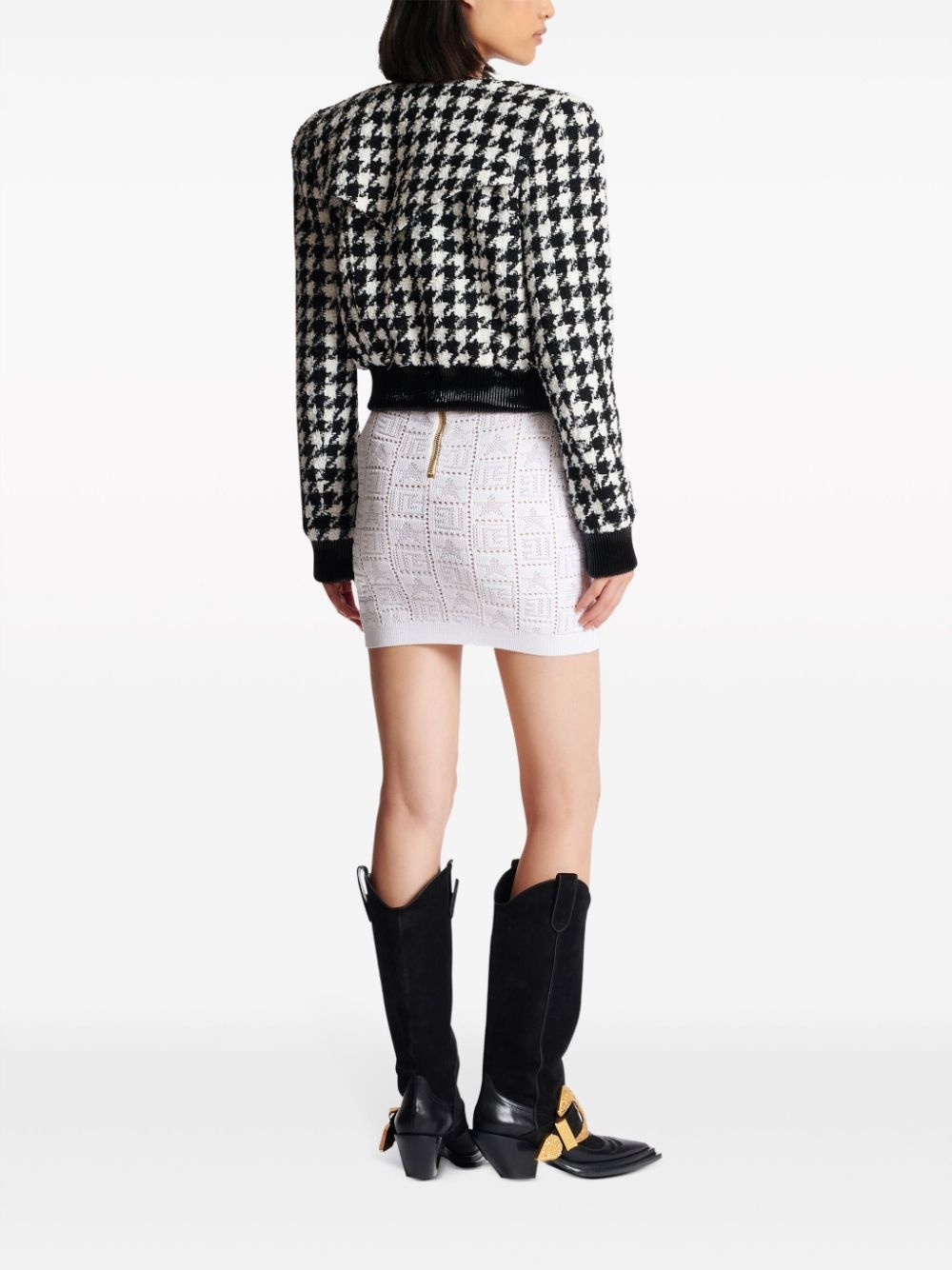 6-Button houndstooth tweed jacket - 4