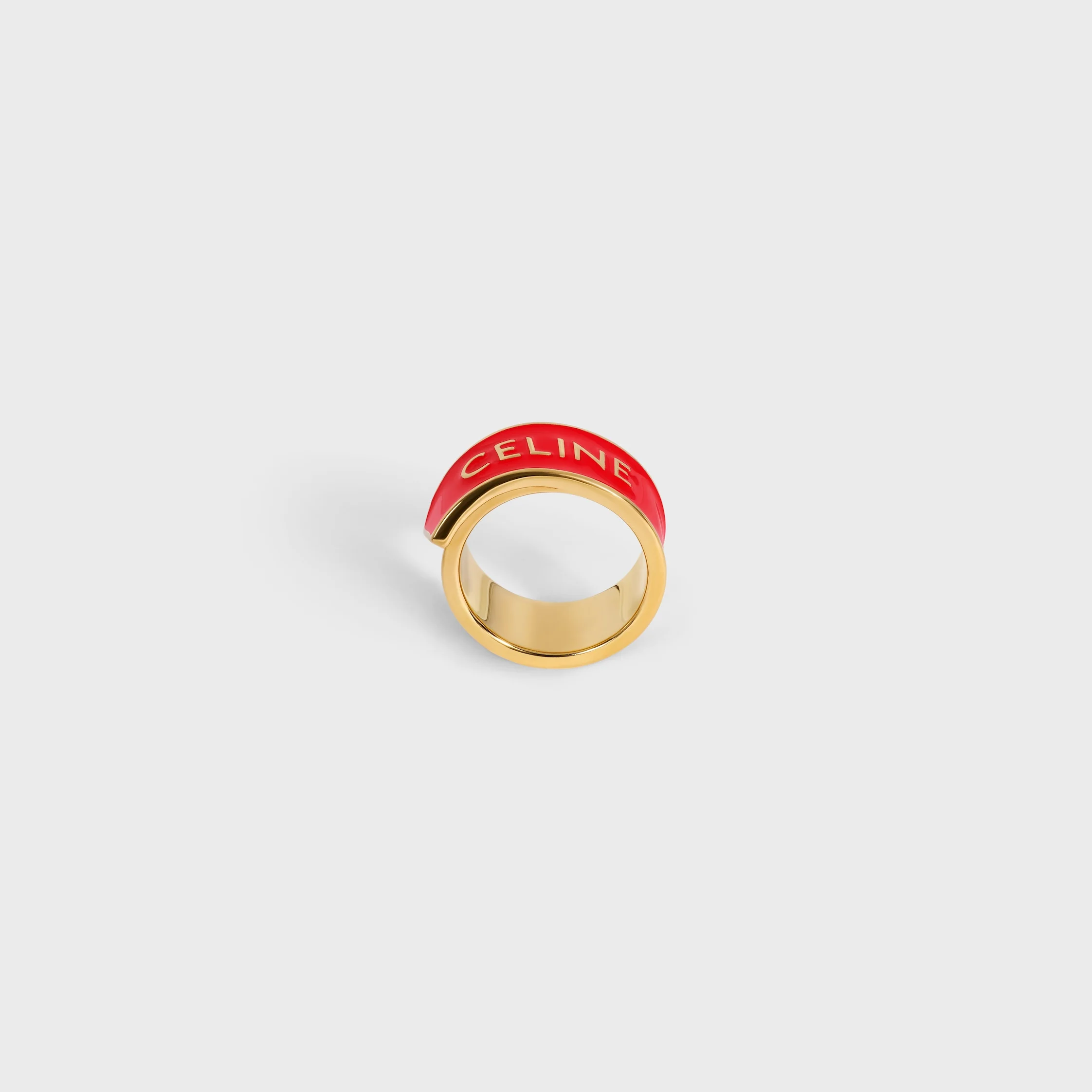 CELINE RIBBON RING IN ENAMEL AND BRASS WITH GOLD FINISH - 1