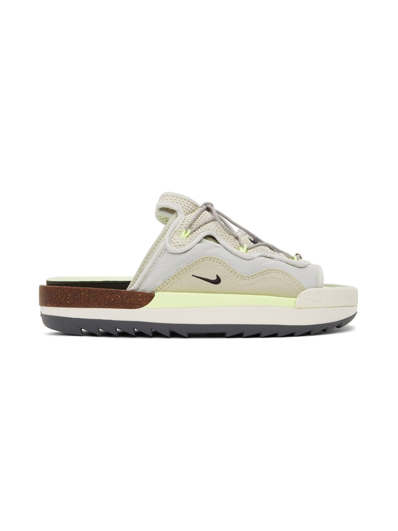 Grey & Green Nike Offline 2.0 Sandals - 1