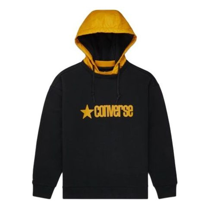 Converse Logo Letter Hooded Sports Sweater Men Black 10019968-A01 - 1