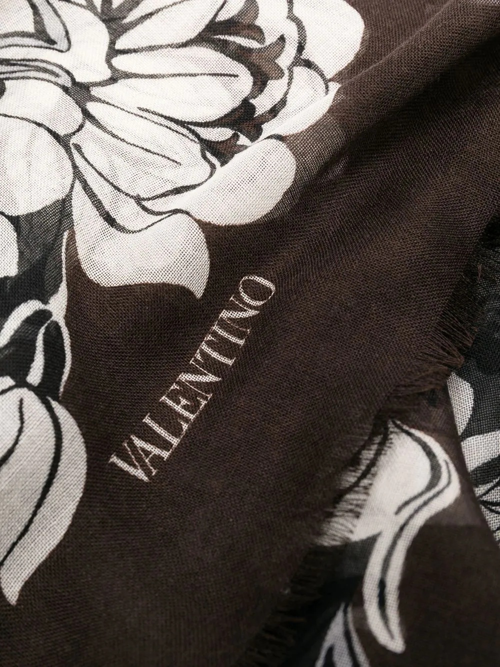 floral-print cashmere scarf - 3