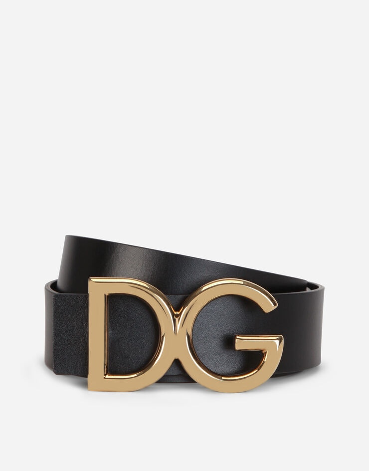 Leather belt with DG logo - 1