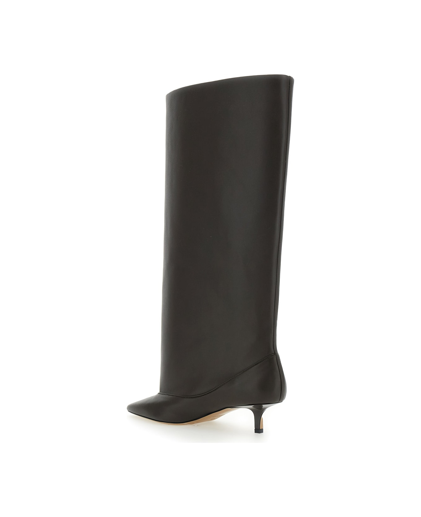 'les Bottes Tourni' Brown Boots With Pointed Toe And Low Stiletto Heel In Leather Woman - 3