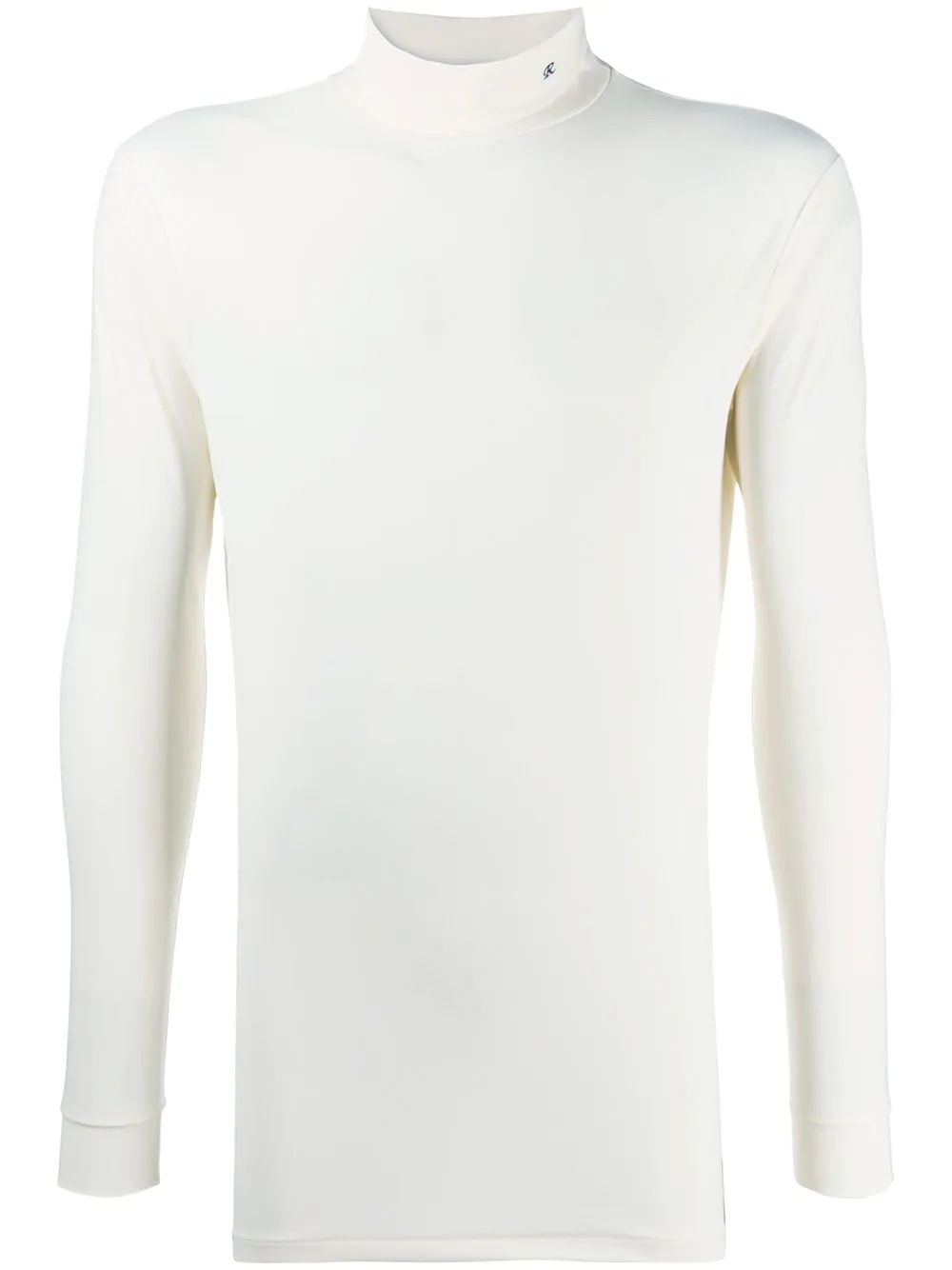 embroidered logo turtleneck top - 1