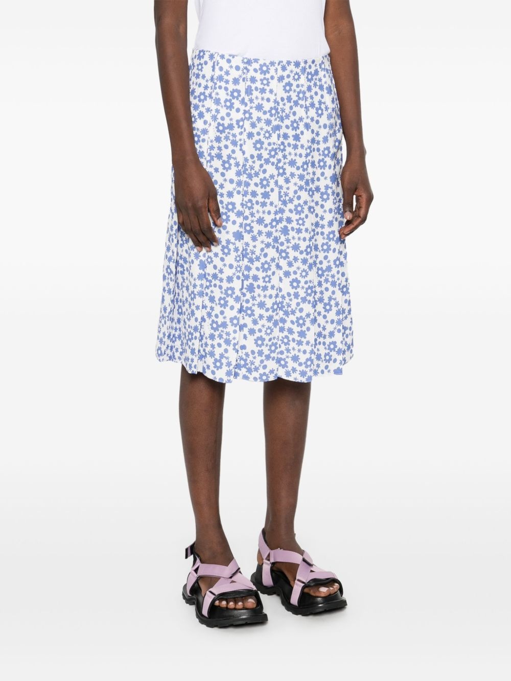 floral-print skirt - 3