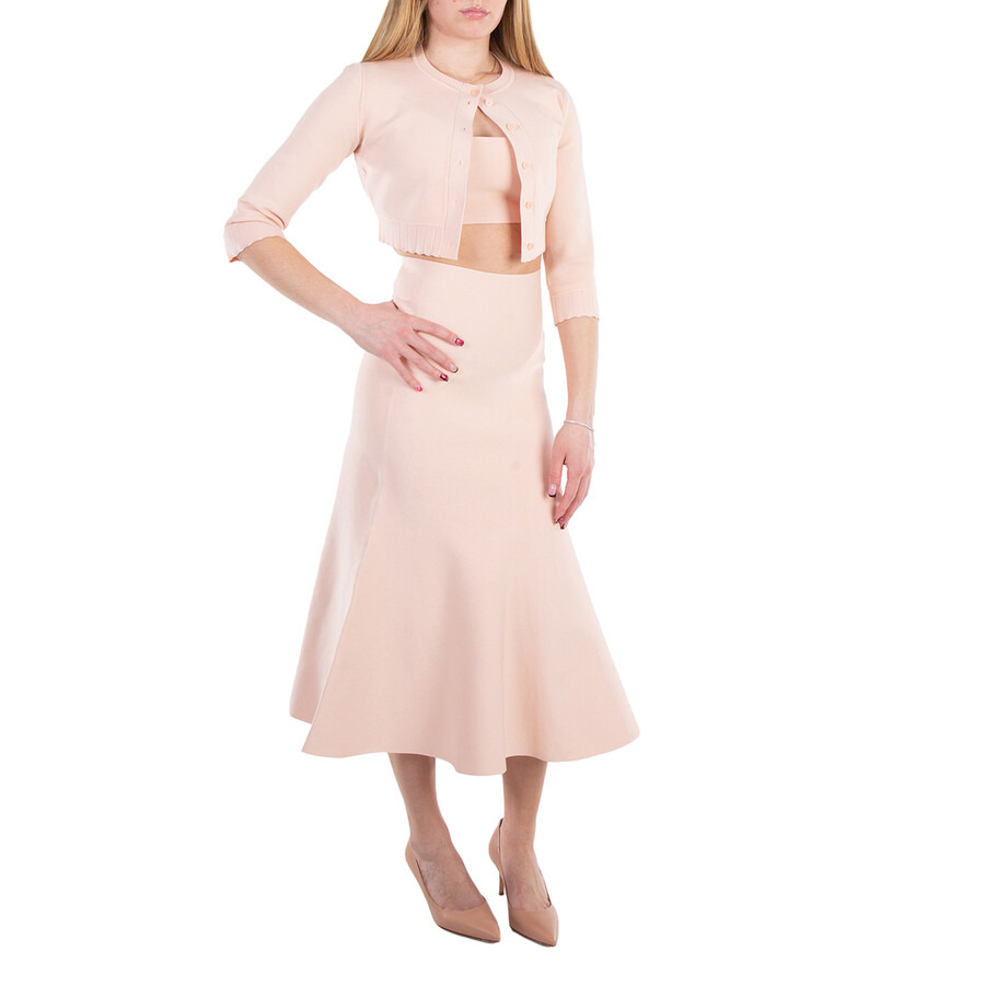 Victoria Beckham Peach Cropped Bandeau Top - 5