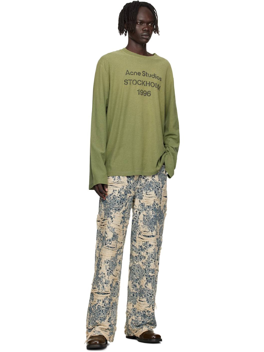 Blue Distressed Jeans - 4