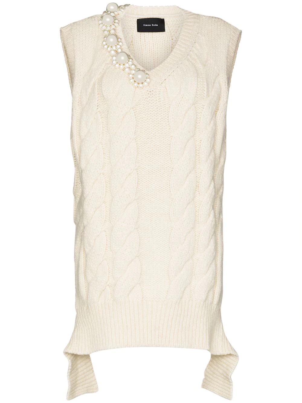 cable-knit vest - 1