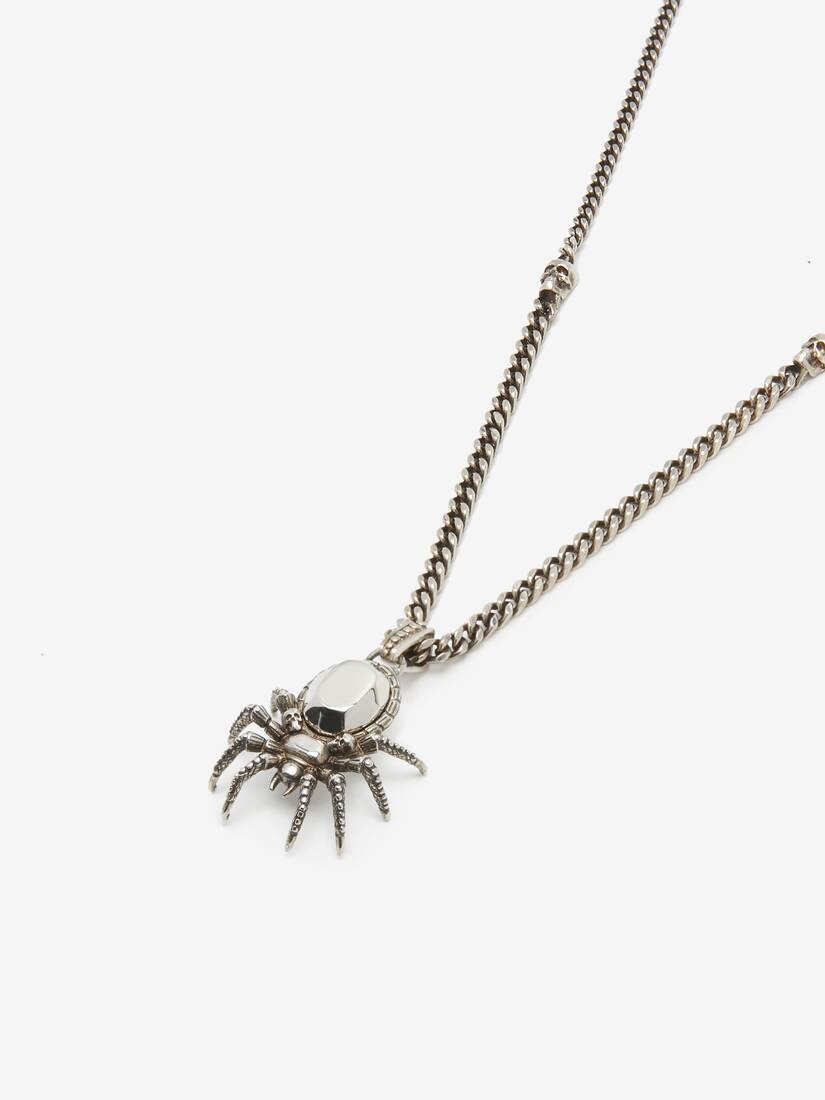 Men's Spider Necklace in Antique Silver - 3