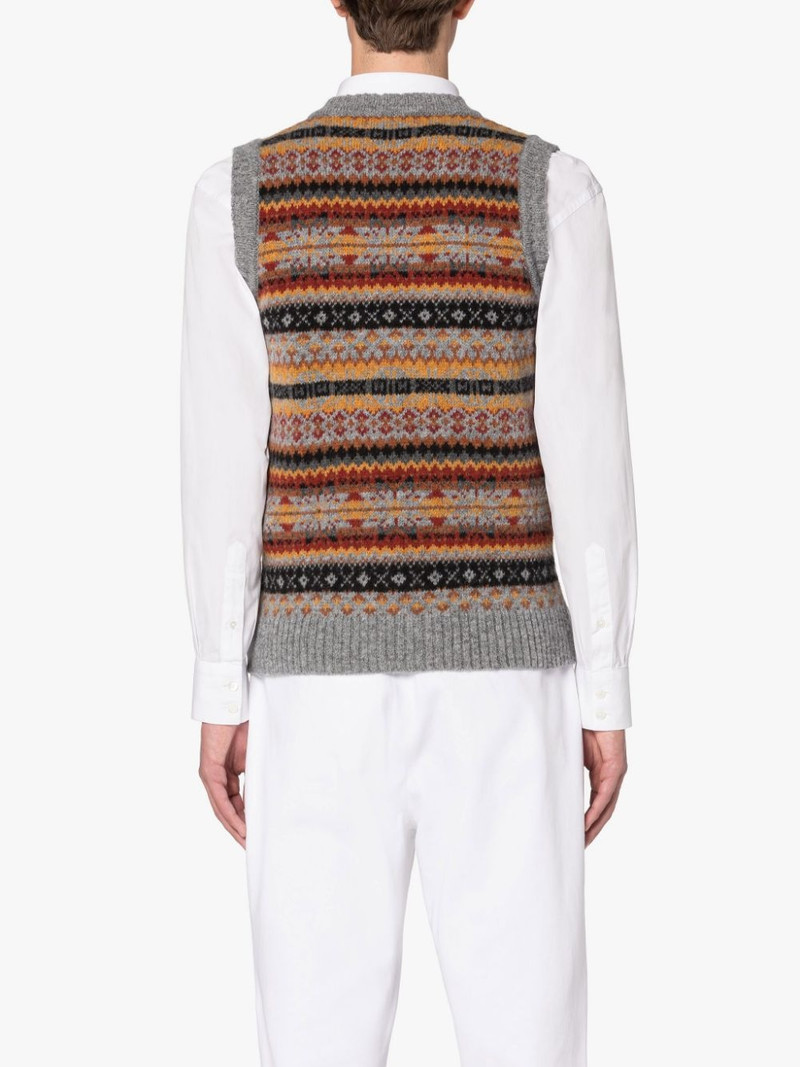 BURN TANK MEDIUM GREY WOOL FAIR ISLE VEST 4