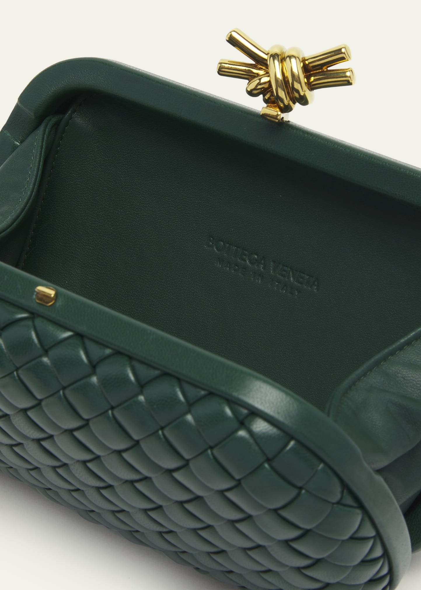 Knot Intreccio Leather Clutch Bag - 4