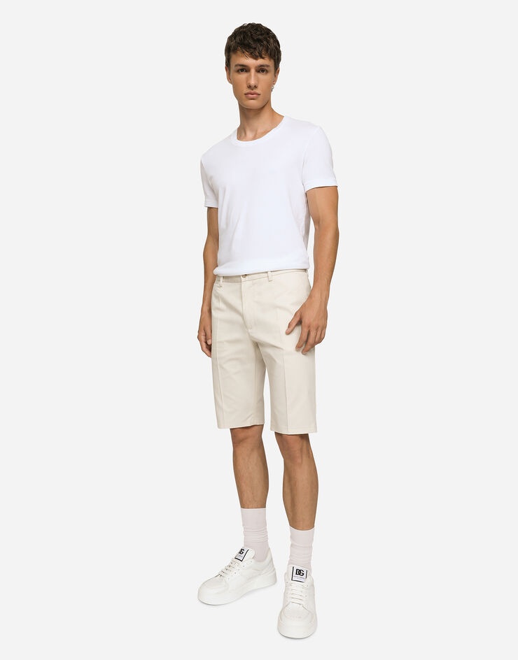Stretch cotton shorts with DG patch - 5