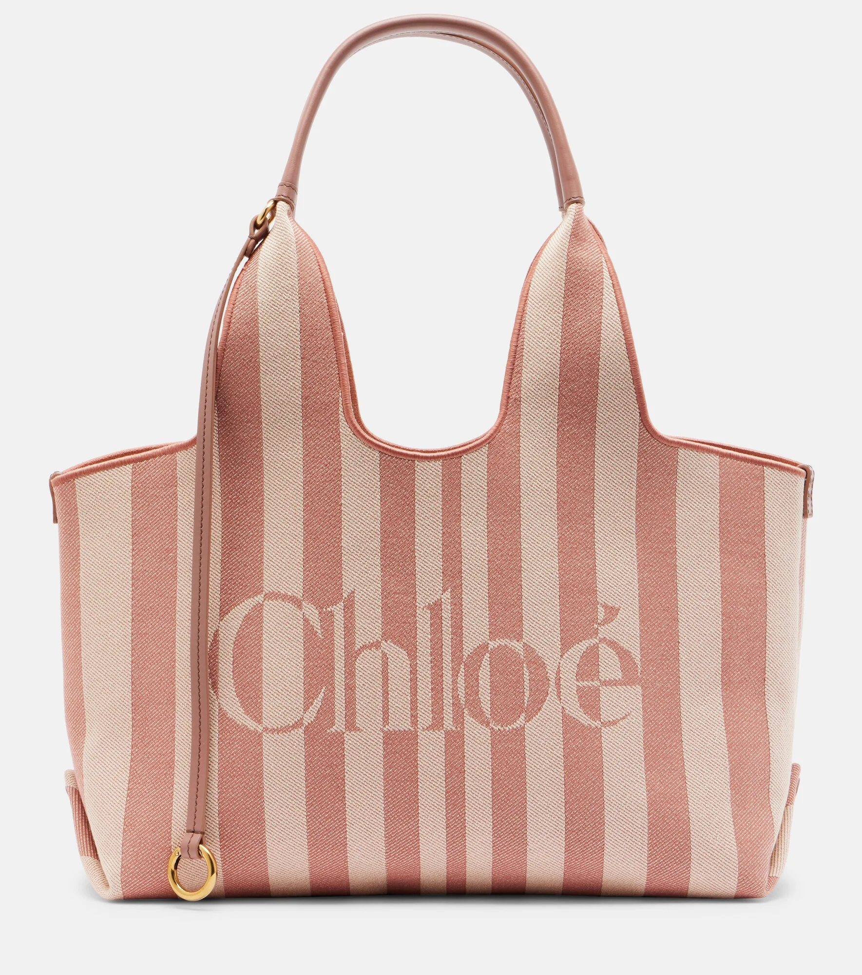 Chloé Stripy Large logo canvas tote bag - 1