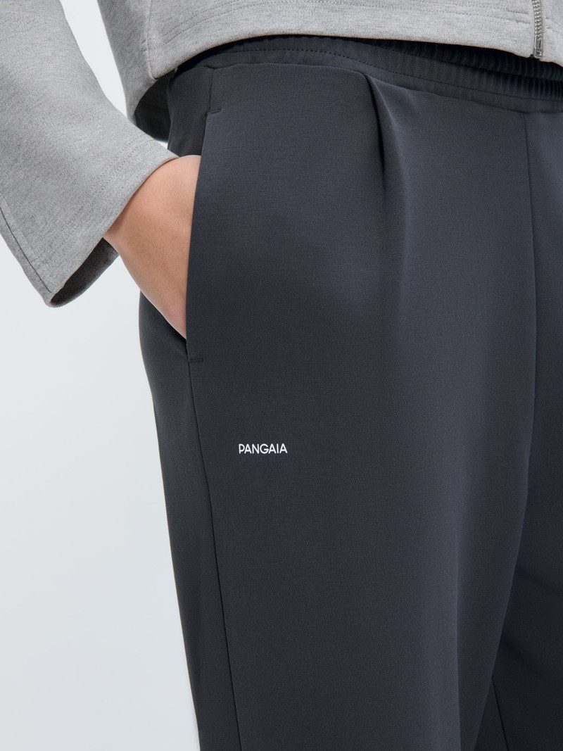 Womens Double Jersey Pleated Trousers - Smoked Black 3