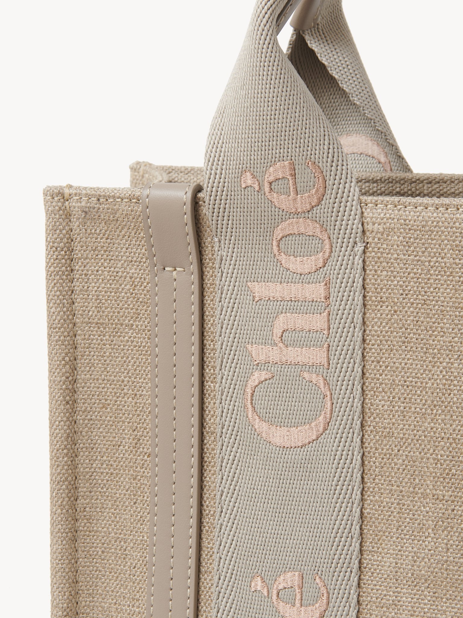 SMALL WOODY TOTE BAG IN LINEN - 5