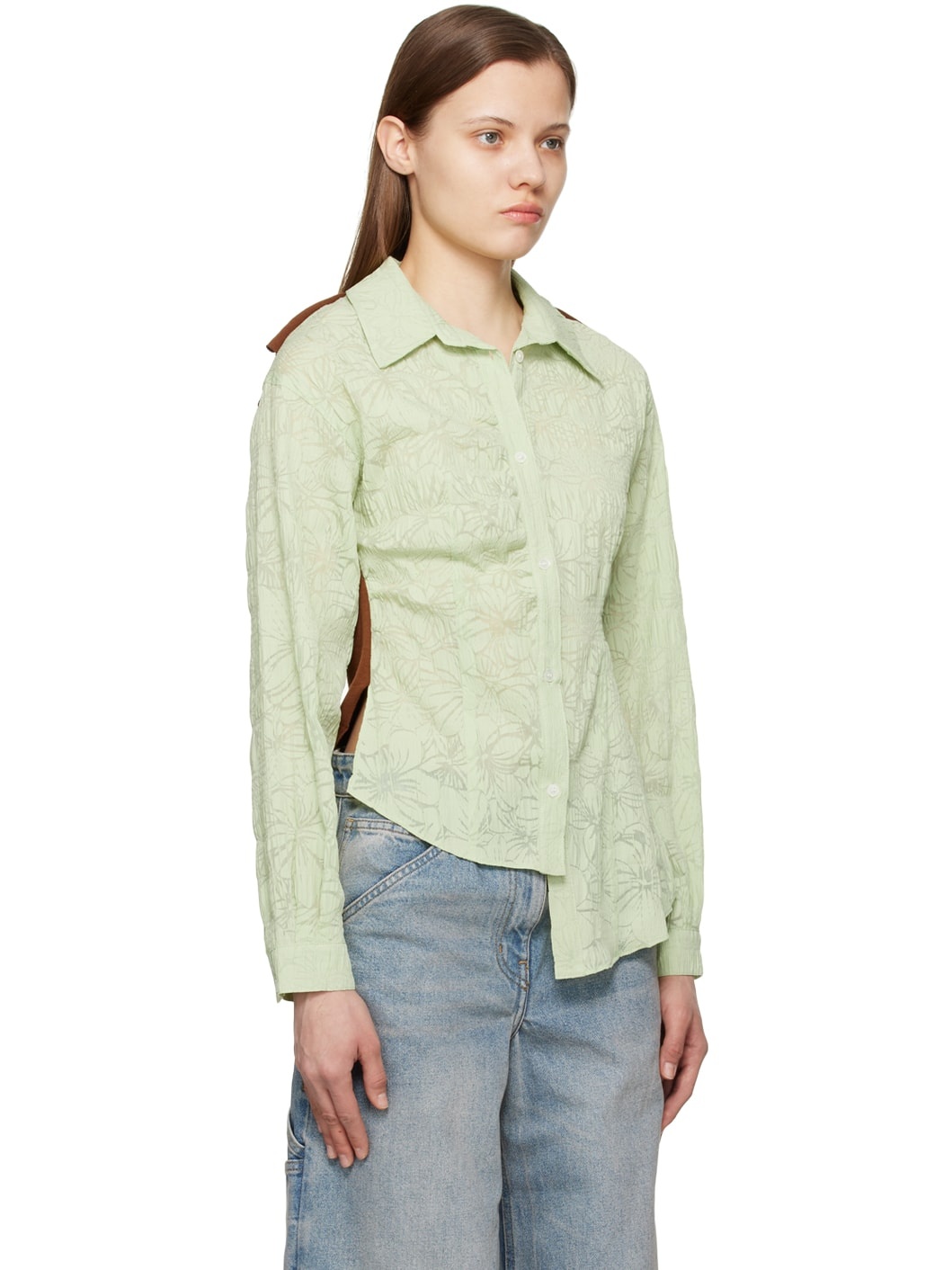 Green Moeka Combination Shirt - 2