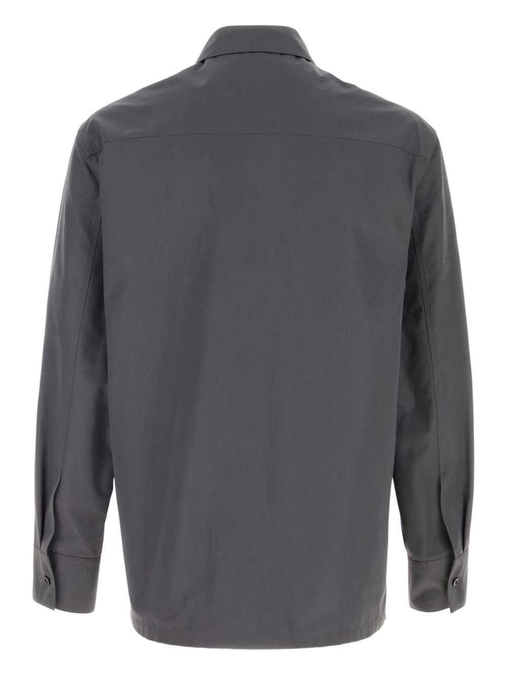 zip-fastening poplin overshirt - 2