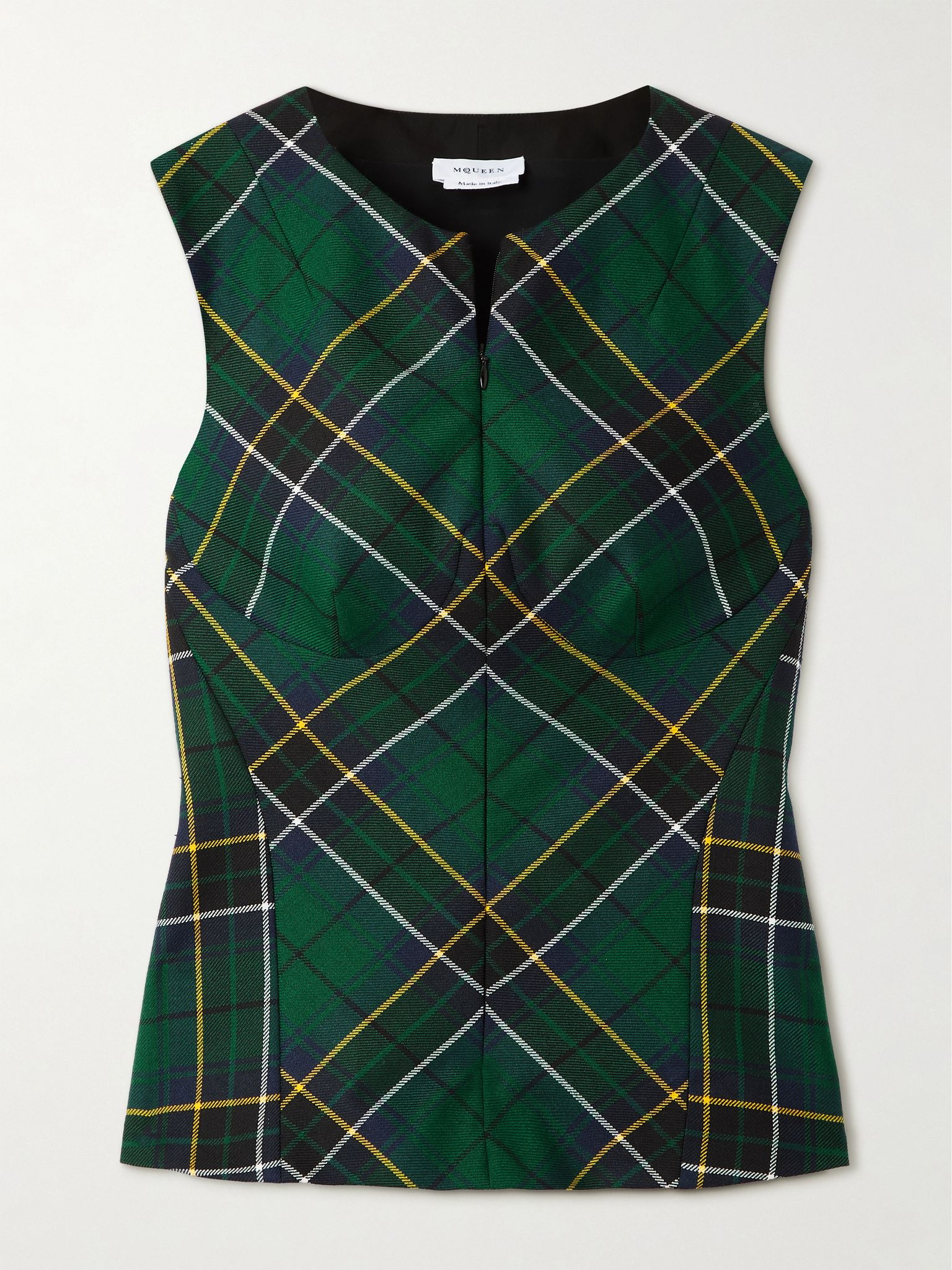 Checked wool-twill vest Multi - 1