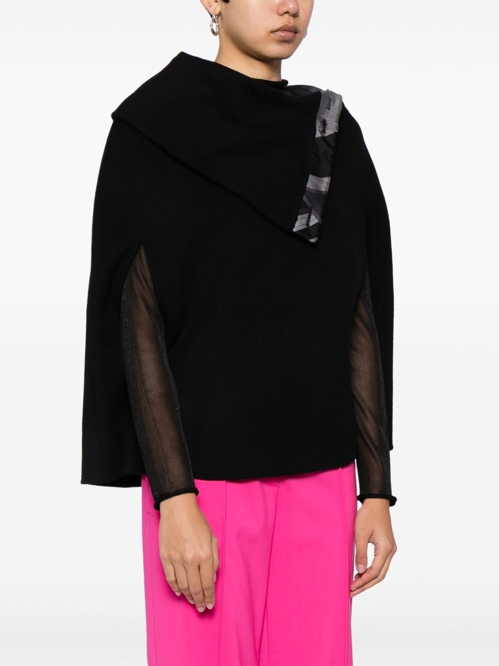 folded-edge knitted poncho - 3